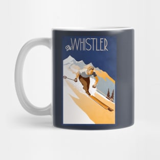 Retro vintage ski Whistler poster Mug